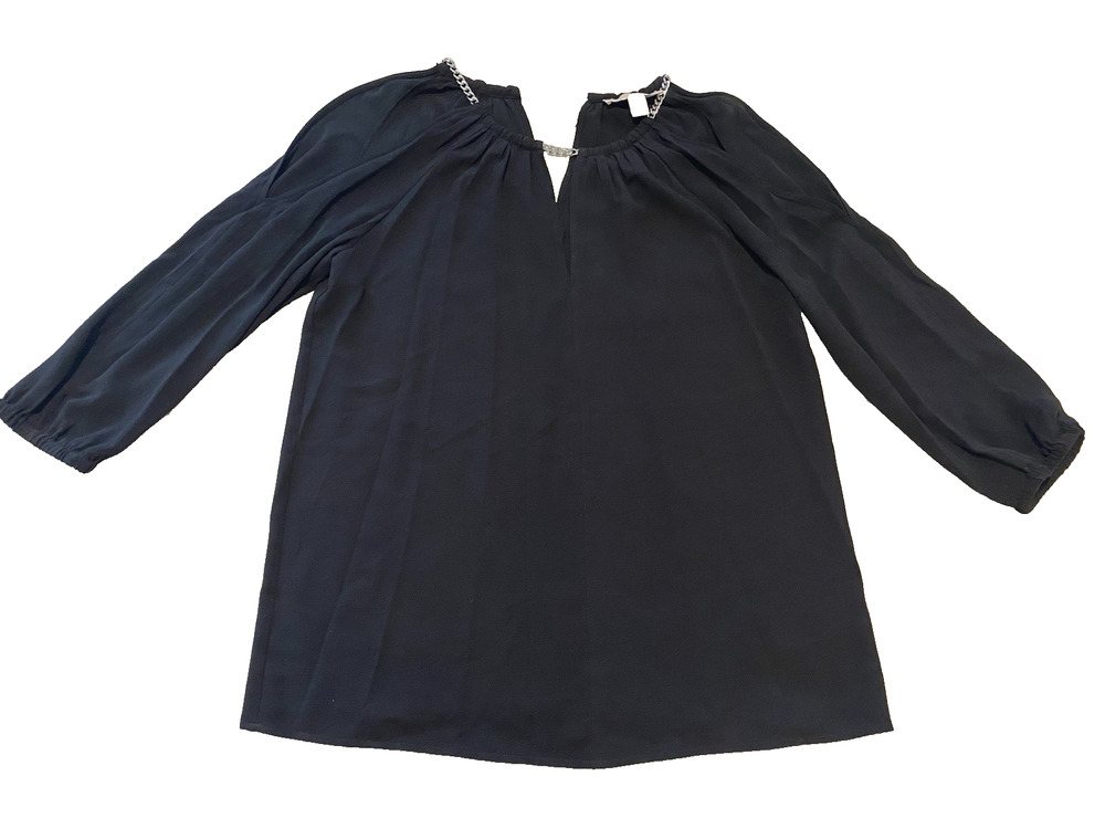 Michael Kors Womens Black Blouse Size Small Shoulder Cutouts Whimsigoth Goth